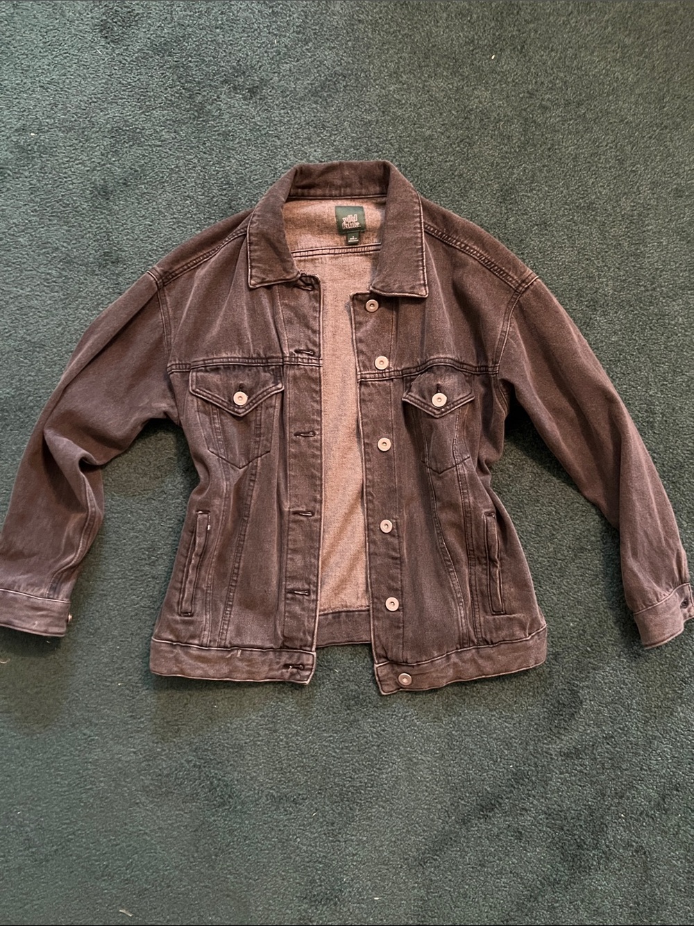 Classic Women's Washed Gray Denim Jacket